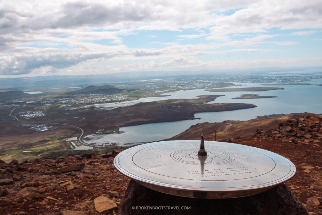 Summit of Mount Esha with views over Reykjavik