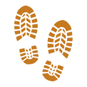Broken Boots Travel Orange Footprints