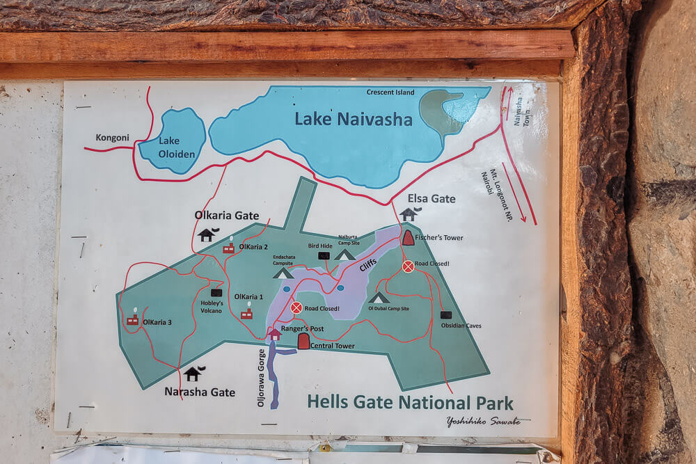 Trail map of Hell's Gate National Park