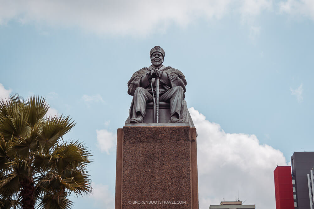 statue of jomo kenyatta in downtown nairobi, kenya