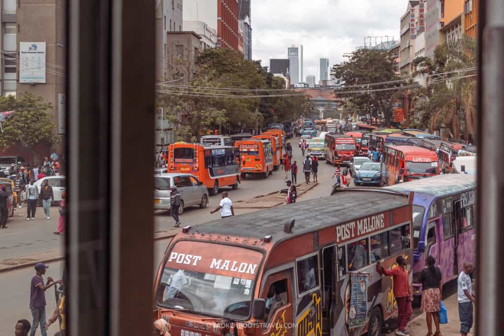 the matatu station in nairobi, kenya