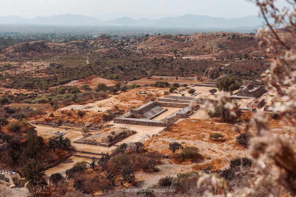 Looking over Yagul ruins Oaxaca Mexico