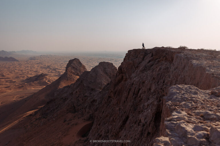 Standing on the ridge of Fossil Rock in the UAE