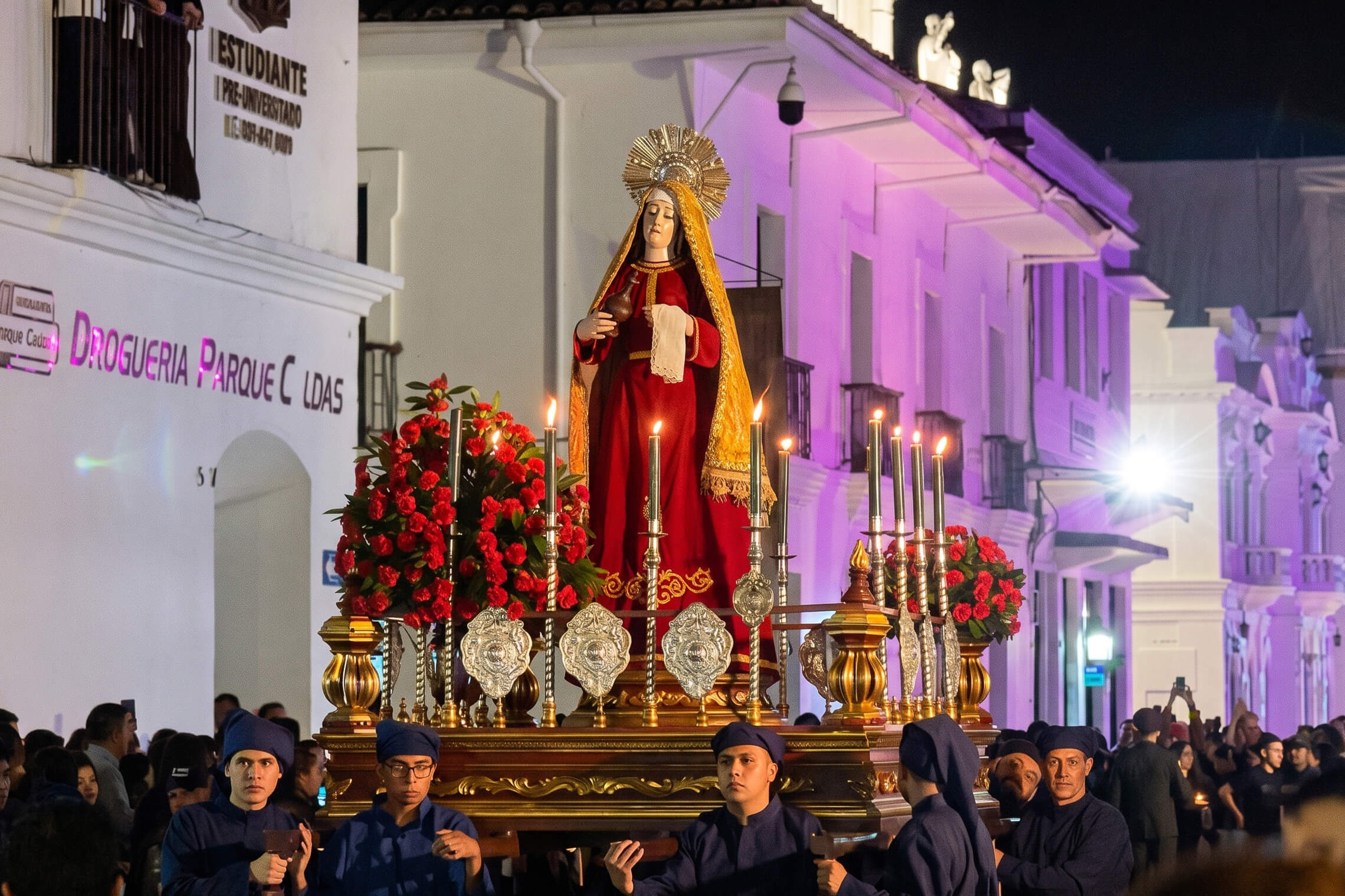 A procession during Maundy Thursday of Semana Santa in Popayan