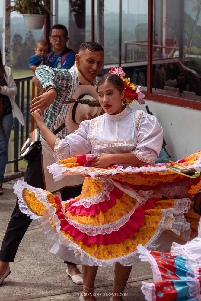 Traditional dancers in Filandia, Colombia