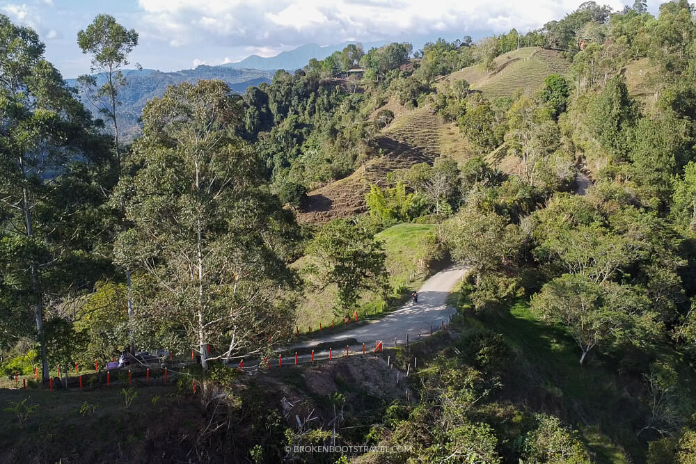 View of coffee fields in Salento, Colombia