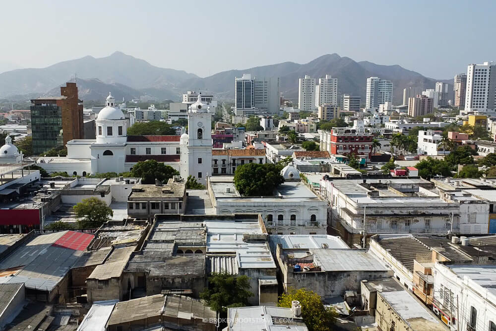 Overlooking city of Santa Marta Colombia