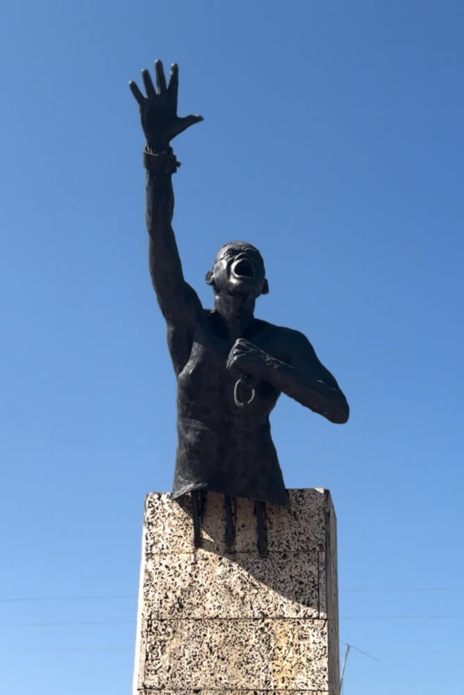 Statue of Benkos in San Basilio de Palenque Colombia