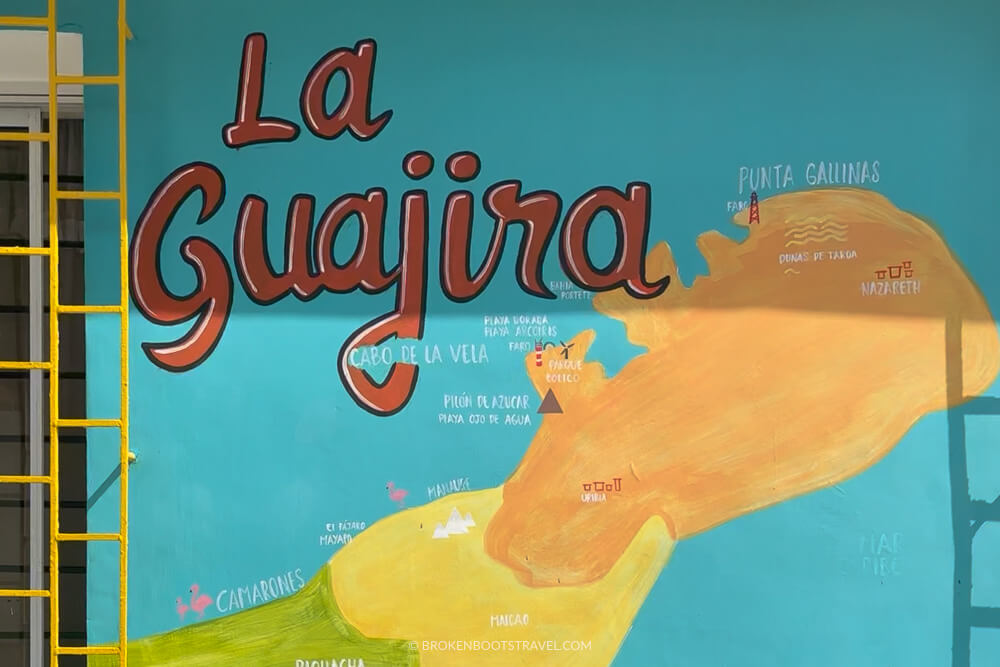 Painting of popular tourist sites in La Guajira Colombia