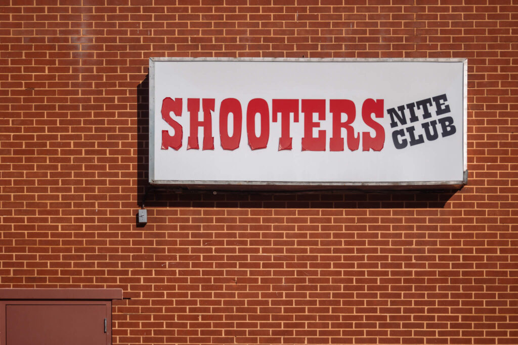 Outside Shooters Night Club in Durham, North Carolina