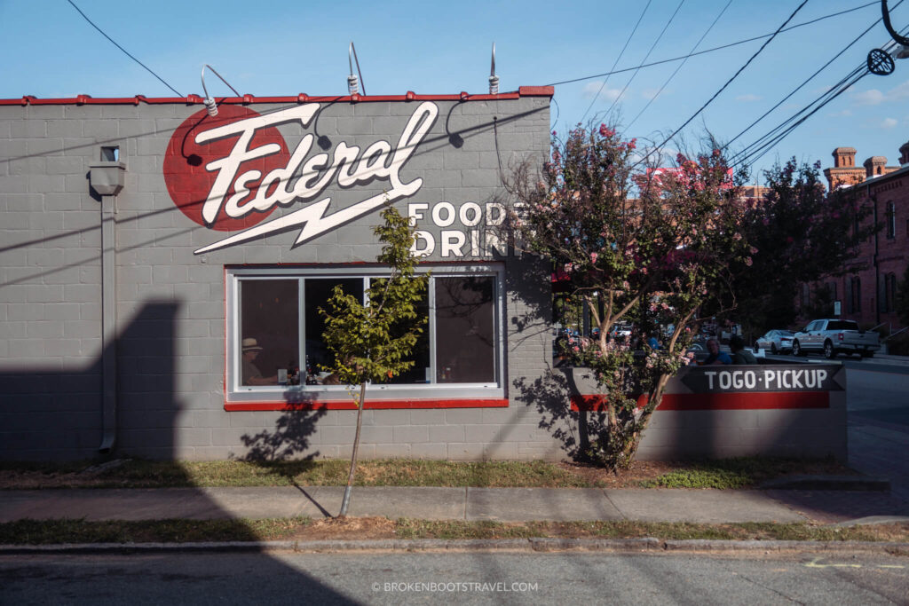 Outside The Federal bar and restaurant in Durham, NC