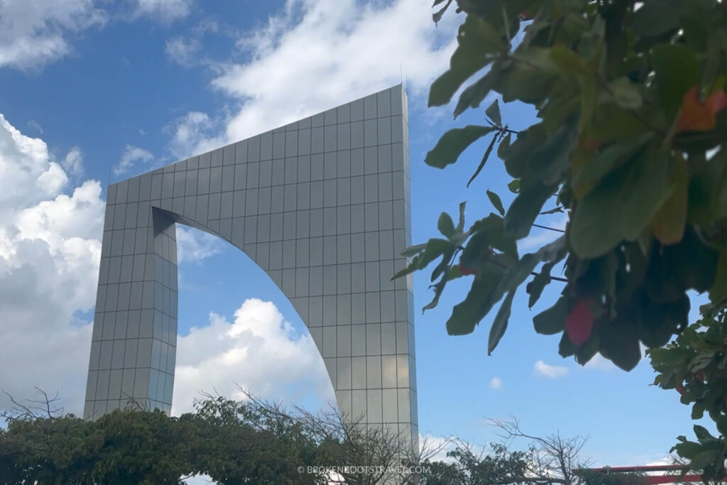 Shark fin monument in downtown Barranquilla