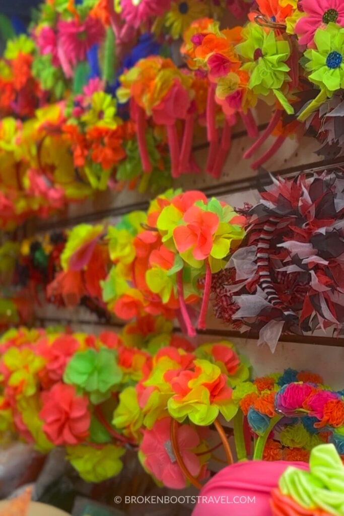 Colorful headbands at a street market 