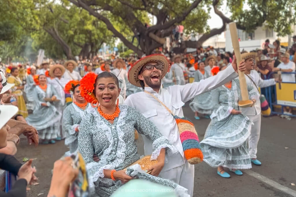 Dancers performing the pilón dance at the Vallenato Festival