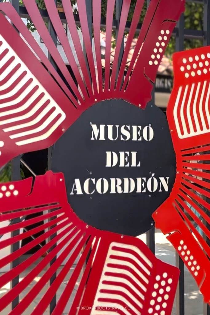 Sign for the Accordion Museum in Valledupar, Colombia