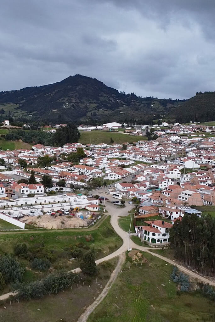 Aerial shot of Guatavita, Colombia