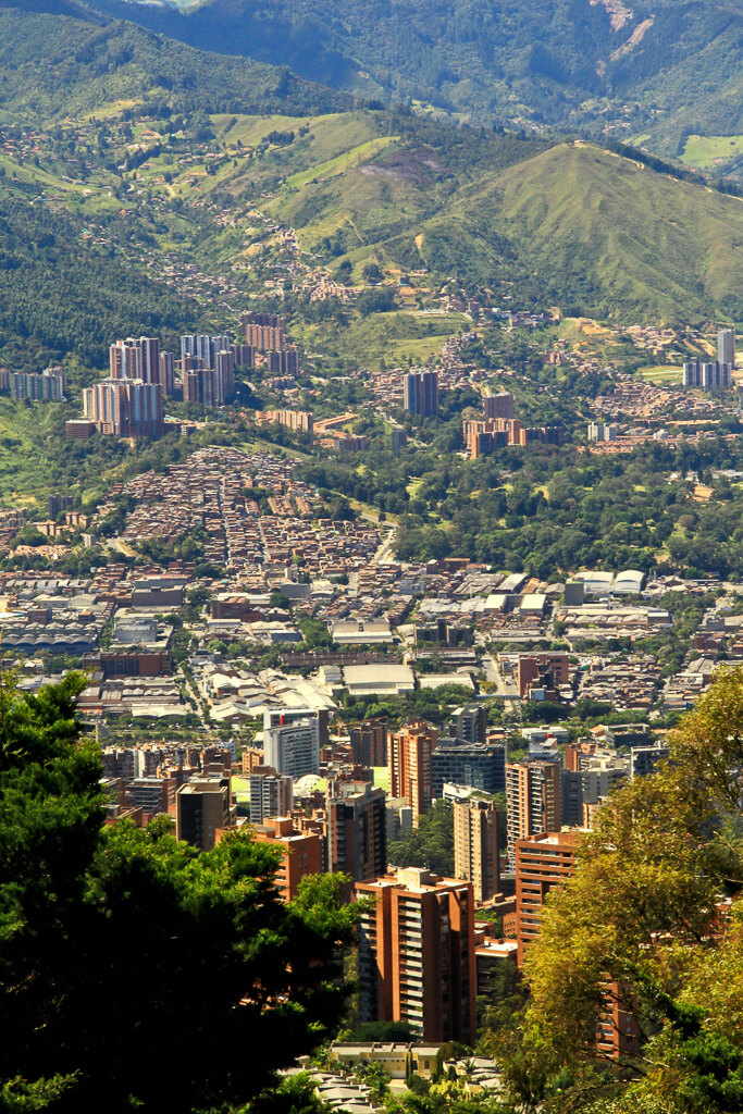 Skyline of Medellin, Colombia from above