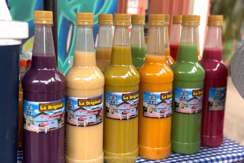 Different flavors of Colombian chicha