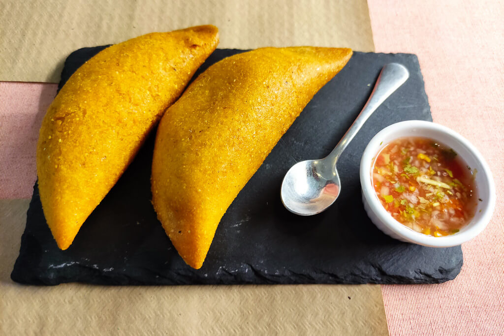 Colombian style empanadas with salsa
