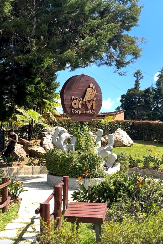 Parque Arvi Sign, Day trip from Medellín