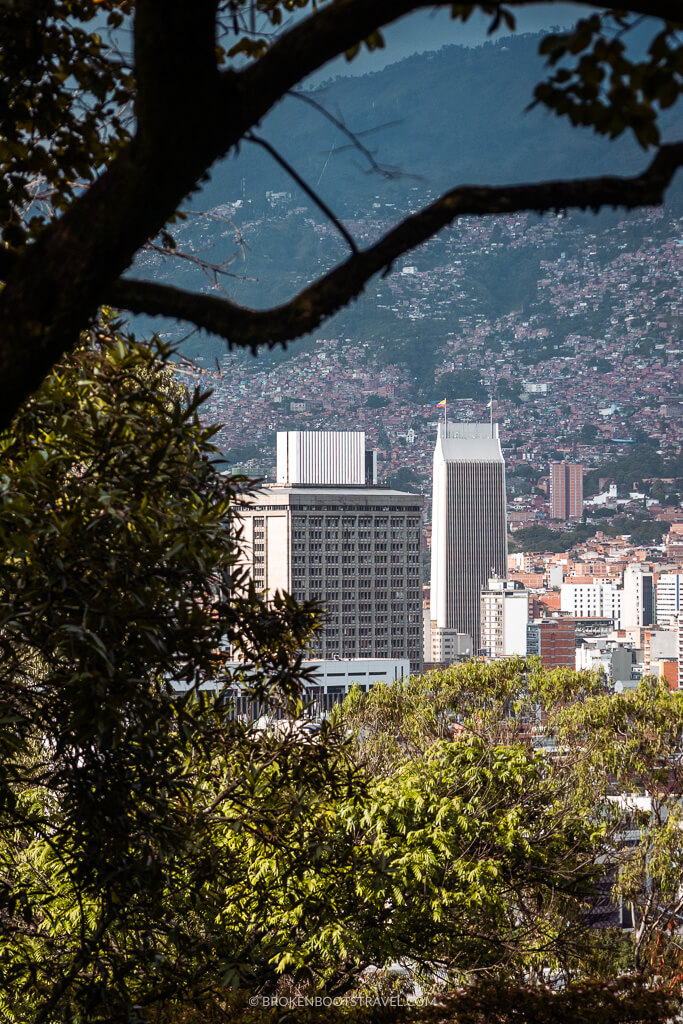 Overlooking Medellín skyline from Pueblito Paisa