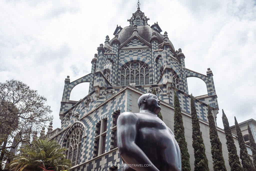 Statue in the Plaza Botero in front of Palacio de La Cultura in Medellín, Colombia