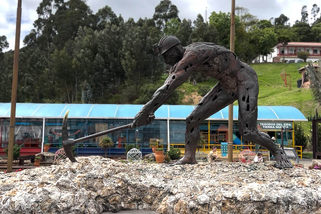 Statue of a miner at Zipaquirá Salt Cathedral