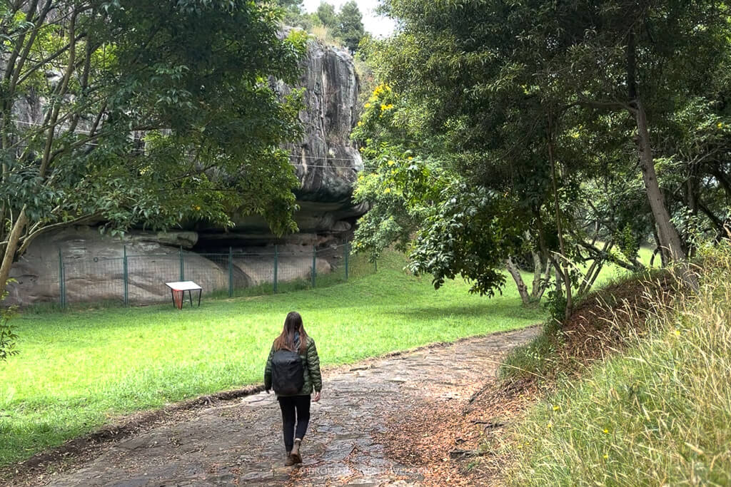 Girl walking through Piedras del Tunjo, Facatativá
