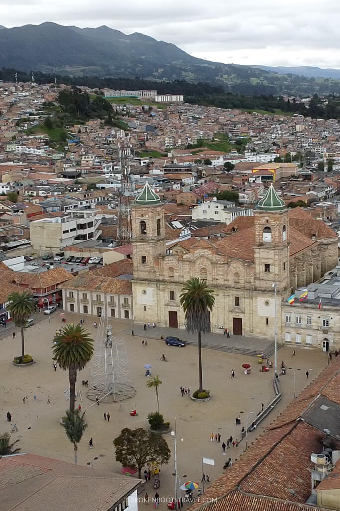 Bird's eye view of town of Zipaquirá, Cundinamarca, Colombia