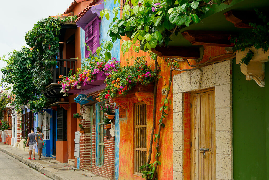 Colorful buildings in Cartagena, Colombia