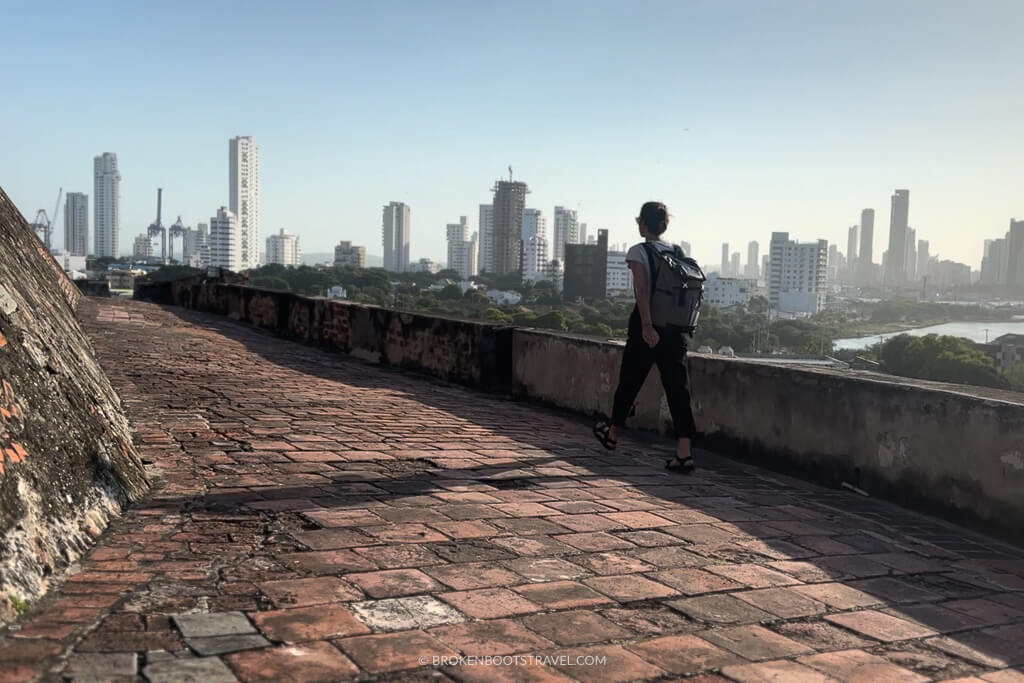 Girl walking along el Castillo