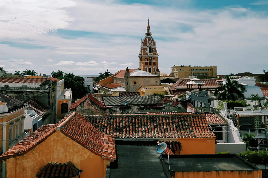 Overlooking the city skyline of Cartagena, Colombia